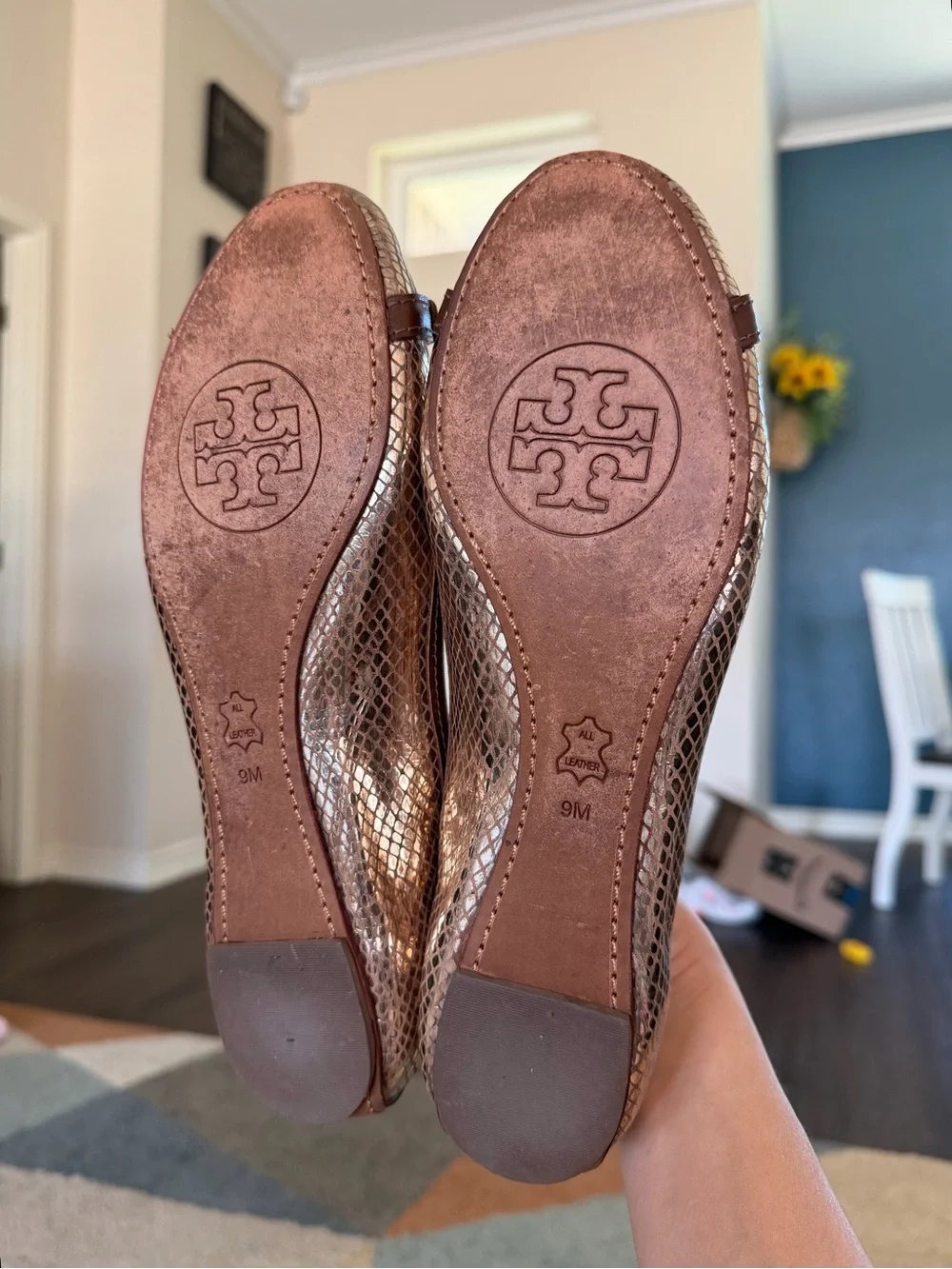 Tory Burch Aaden Ballet Mirror Snake Print Flats